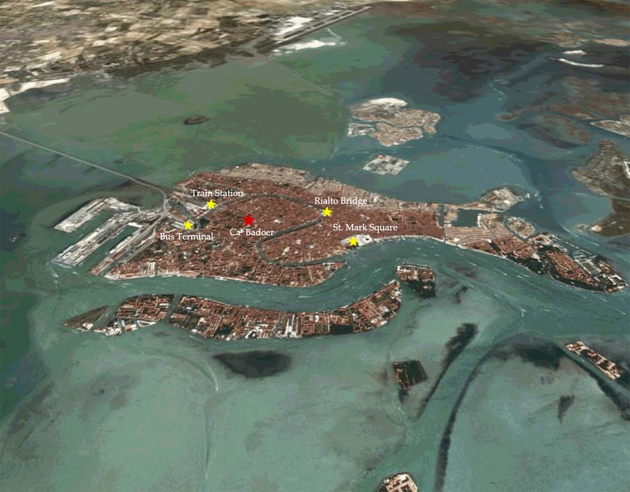 MAP OF VENICE WITH CA' BADOER DEI BARBACANI. Download a detailed map in .PDF
